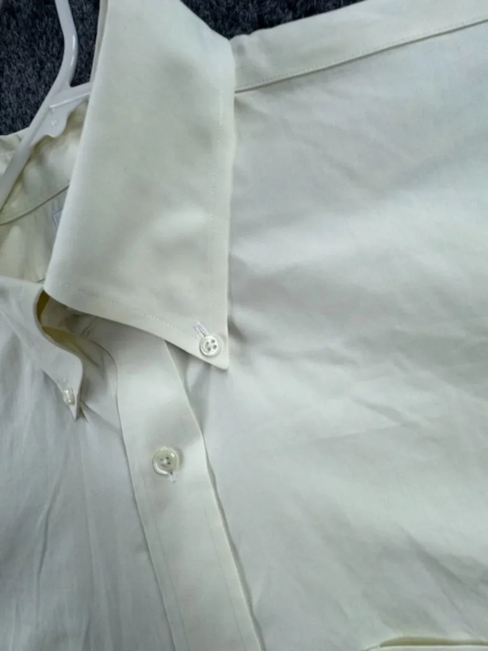 Brooks Brothers Non-Iron Cotton Button-Down 17 34 Yellow Business Pocket Men